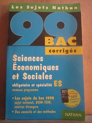 Sciences Economiques et Sociales BAC 99 corrigés