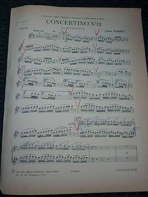 partition Concertino n12 pour Flûte et piano par Julien porret