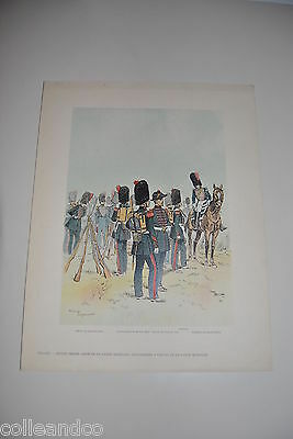 Grande gravure 1854 1870 GENIE DE LA GARDE IMPERIALE GENDARMERIE A CHEVAL