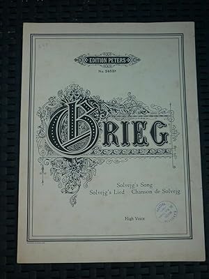 Grieg Solvejg's Song-Chanson de Solvejg Edition Peters N2453
