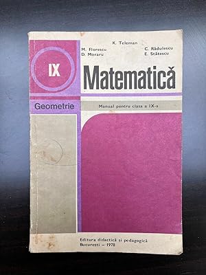 Matematica Manual pentru clasa a IX-a Teleman Florescu Moraru Geometrie