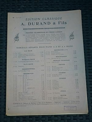 Morceaux séparés pour piano à 2 et à 4 mains Edition Classique A. Durand fils