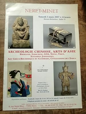 neret minet Archeologie chinoise Arts d'Asie Samedi 3 mars 2007