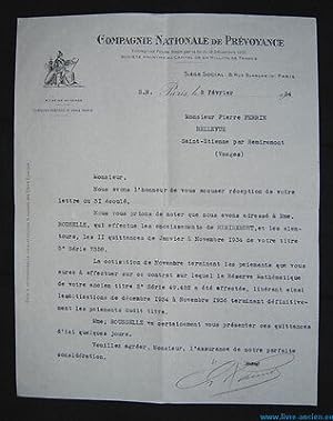 Ancienne lettre La COMPAGNIE NATIONALE DE PREVOYANCE CNP rue Blanche Paris