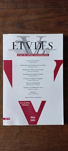 etvdes revue de culture contemporaine Les Carnets d'etvdes Mai 2003
