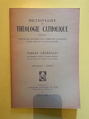 Dictionnaire de théologie catholique Tables générales 1968
