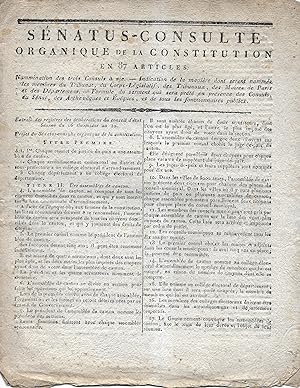 Sénatus-Consulte organique de la Constitution