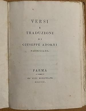 Versi e traduzioni di Giuseppe Adorni Parmigiano.