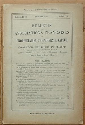 Bulletin des associations françaises de propriétaires d'appareils à vapeur - Numéro 49 , juillet ...