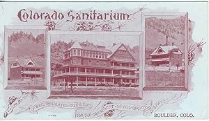 Colorado Sanitarium, a Well Regulated Institution for the Treatment of All Chronic Diseases. Trad...