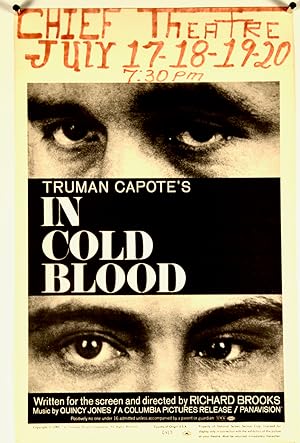 "IN COLD BLOOD". ORIGINAL WINDOW CARD. 1967. UNFOLDED