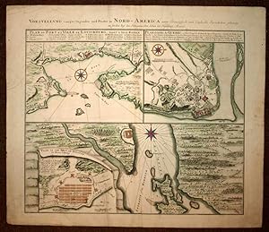 Carte géographique ancienne du Canada, Vorstellung Einiger Gegenden und Plaetze in Nord-America u...