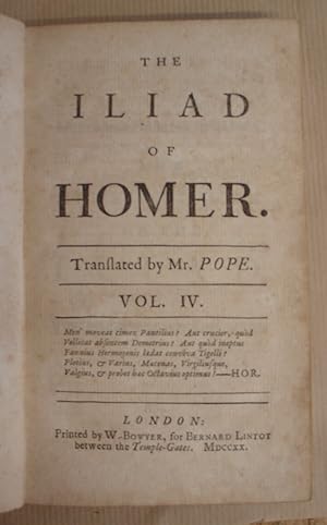 The Iliad Of Homer Volume IV [only]