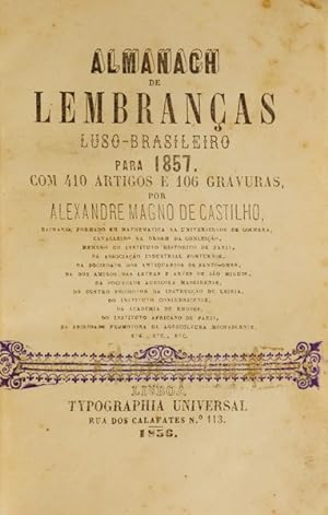 ALMANACH DE LEMBRANÇAS LUSO-BARSILEIRO PARA 1857.