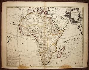 CARTE DE L'AFRIQUE Par GUILLAUME DE L'ISLE et SCHENK 1708