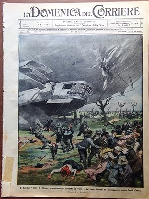 La Domenica del Corriere 19 Aprile 1914 Heyse Mercato Torino Pozzuoli Dirigibile