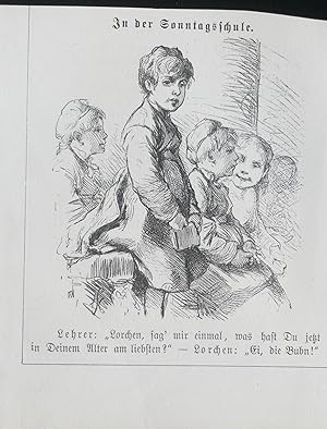 In Der Sonntagsschule. Original Print.