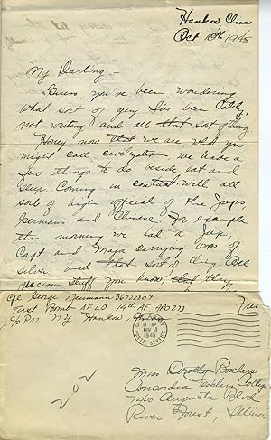 W.W.II letter from Hankow, China to girlfriend in Illinois