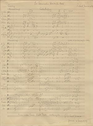 Der Rosencavalier (Komödie für Musik) . Op. 59. Autograph musical manuscript full score. [?]1910-11