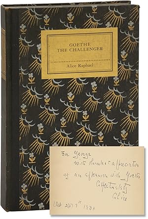 Goethe The Challenger (First Edition, Association Copy, inscribed to George Middleton)