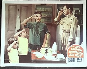 The Skipper Surprised His Wife Lot of Two Lobby Cards 1950 Robert Walker