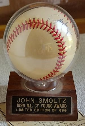 Official Rawlings 1996 N.L. Cy Young Award Limited Edition Baseball Signed by John Smoltz [Includ...