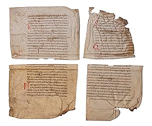 Cuttings from a Romanesque copy of Priscian Institutiones Grammaticae, in Latin with a single wor...