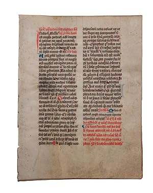 5 leaves from a portable Missal with a reading by Bede (his homily for the Feast of the Annunciat...