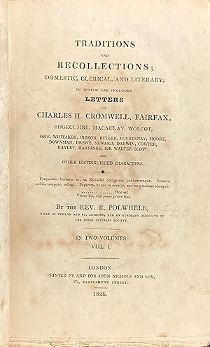 Traditions and recollections, domestic, clerical and literary (etc.)