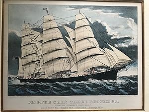 Currier & Ives lithograph CLIPPER SHIP "THREE BROTHERS "