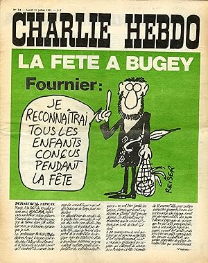 "CHARLIE HEBDO N°34 du 12/7/1971" REISER : FOURNIER / LA FÊTE A BUGEY