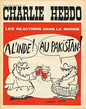 "CHARLIE HEBDO N°56 du 13/12/1971" WOLINSKI - REISER : INDE / PAKISTAN
