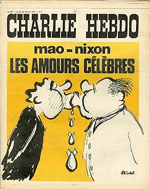 "CHARLIE HEBDO N°67 du 28/2/1972" REISER : LES AMOURS CÉLÈBRES (MAO - NIXON)