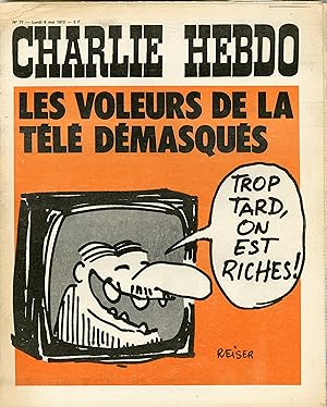 "CHARLIE HEBDO N°77 du 8/5/1972" REISER : LES VOLEURS DE LA TÉLÉ DÉMASQUÉS