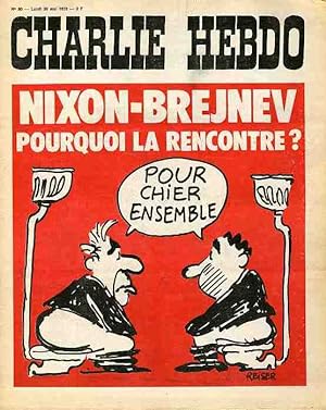 "CHARLIE HEBDO N°80 du 29/5/1972" REISER : NIXON - BREJNEV pourquoi la rencontre / REISER : Fête ...