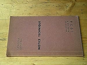 Catalogue général - Notice technique - Société du Duralumin 1934