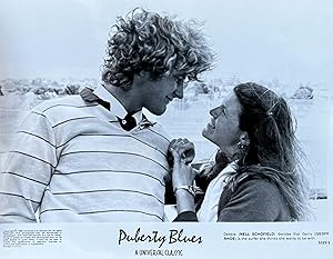 One [1] Black and White Publicity Photo of Nell Schofield and Geoff Thoe from the Film Puberty Blues