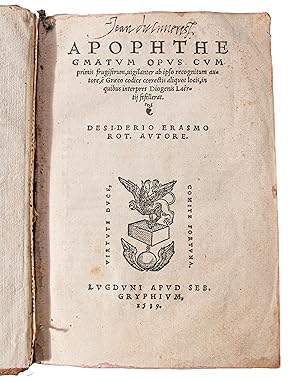 Apophthegmatum opus cum primis frugiserum, iugilanter ab ipso recognitum auctore, e Graeco codice...