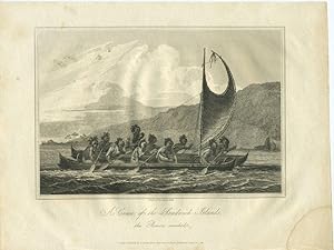 A Canoe of the Sandwich Islands, the Rowers masked