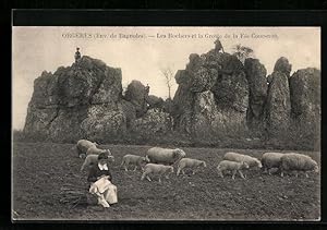 Carte postale Orgères, Les Rochers et la Grotte de la Fée Couesnon