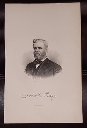 Steel Engraving - Joseph Parry - Original MORMON / Utah Pioneer Steel Engraving