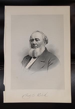 Steel Engraving - Charles C. Rich - Original MORMON / Utah Pioneer Steel Engraving