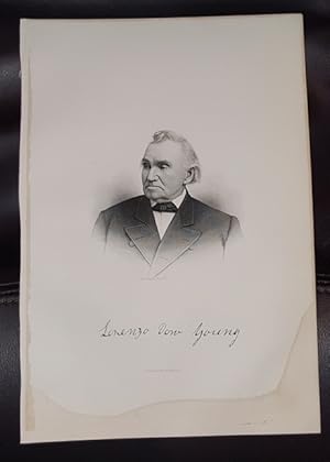 Steel Engraving - Lorenzo Dow Young - Original MORMON / Utah Pioneer Steel Engraving