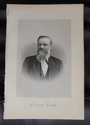 Steel Engraving - Anson Call - Original MORMON / Utah Pioneer Steel Engraving