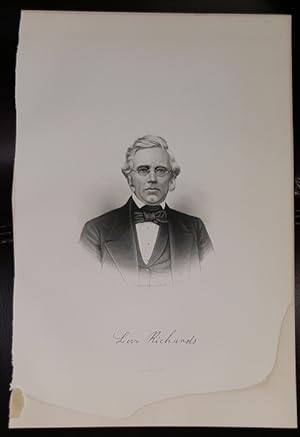 Steel Engraving - Levi Richards - Original MORMON / Utah Pioneer Steel Engraving