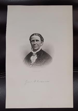 Steel Engraving - Jane S. Richards - Original MORMON / Utah Pioneer Steel Engraving