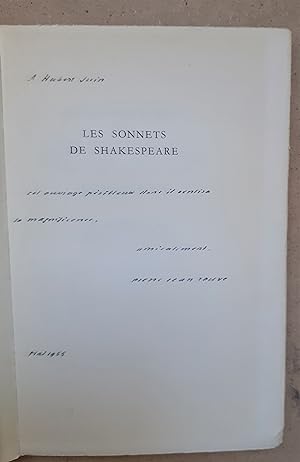 SONNETS Version française par Pierre Jean Jouve