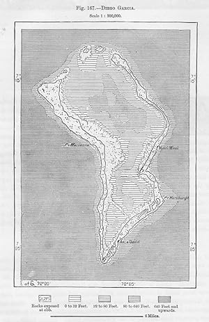Diego Garcia atoll in the Chagos Archipelago in the Indian Ocean, 1880s MAP