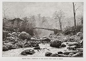 Tributary of the Ranjit,view near Sikkim,1882 Antique Print