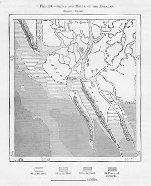 Akyab or Sittwe in the Rakhine State of Myanmar (Burma), 1880s MAP